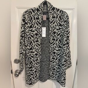 NWT Motive black and white leopard long cardigan